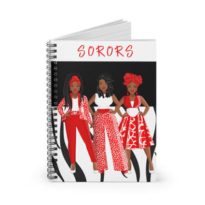 Sorors - Spiral Notebook (Red) - JazzyStones - One Vision Apparel