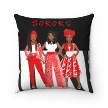 Load image into Gallery viewer, Sorors - Square Pillow (Red)