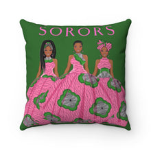 Load image into Gallery viewer, Soror - Pink &amp; Green - Square Pillow - JazzyStones - One Vision Apparel