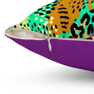 Purple Leopard - Square Pillow - JazzyStones - One Vision Apparel