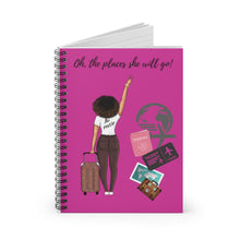 Load image into Gallery viewer, She Travels - Spiral Notebook - Ruled Line (Hot Pink) - JazzyStones - One Vision Apparel