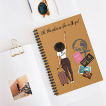 Load image into Gallery viewer, She Travels - Spiral Notebook - Ruled Line (Brown) - JazzyStones - One Vision Apparel