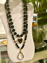 Load image into Gallery viewer, Black &amp; Gold Heart Necklace - JazzyStones - One Vision Apparel