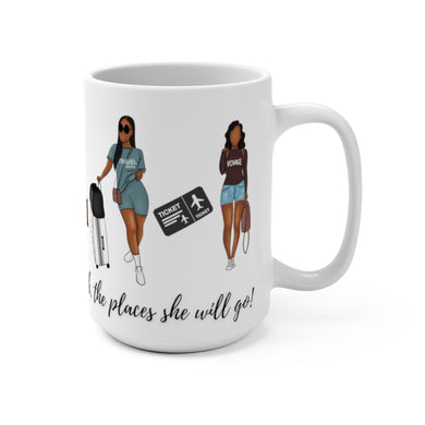 She Travels - Mug 15oz - JazzyStones - One Vision Apparel