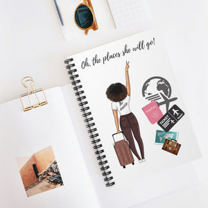 She Travels - Spiral Notebook - Ruled Line - JazzyStones - One Vision Apparel