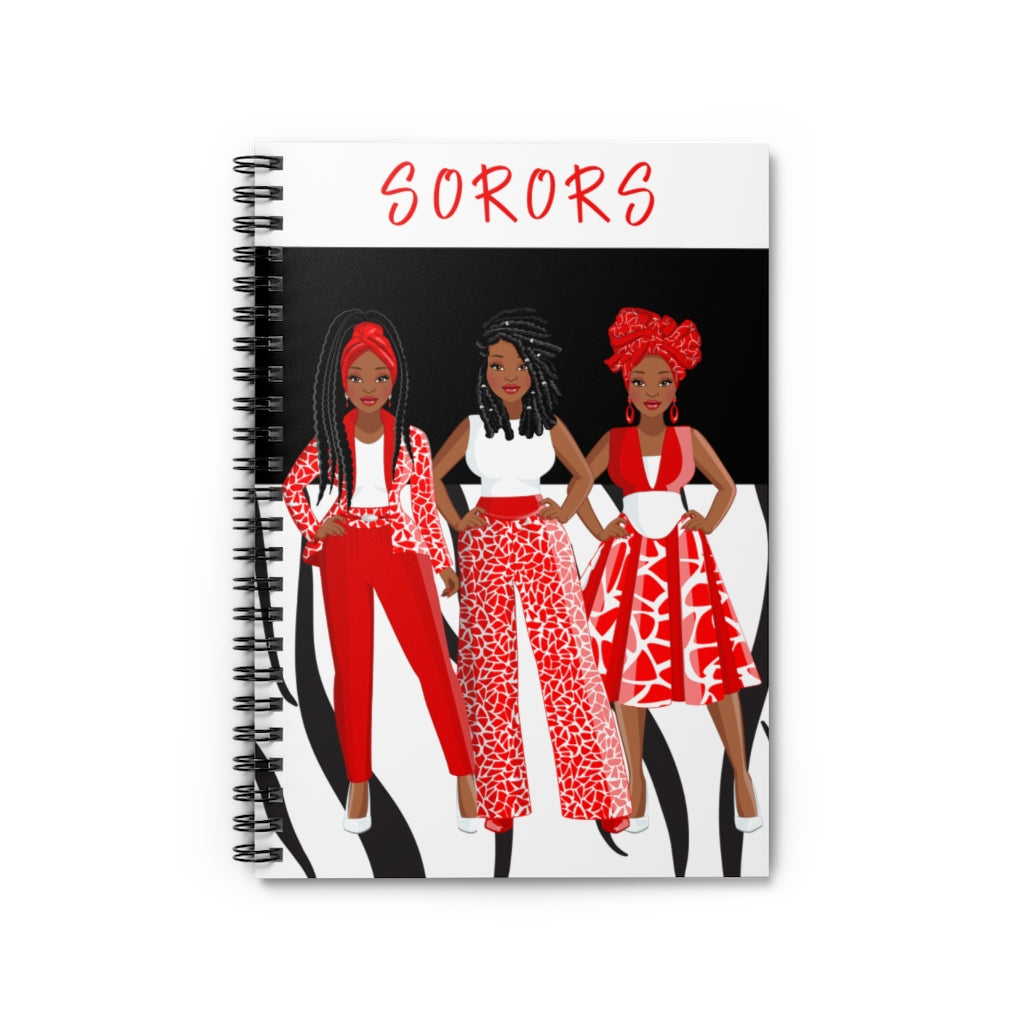 Sorors - Spiral Notebook (Red) - JazzyStones - One Vision Apparel