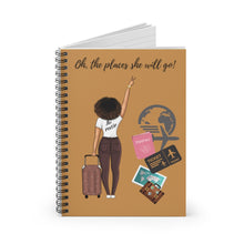 Load image into Gallery viewer, She Travels - Spiral Notebook - Ruled Line (Brown) - JazzyStones - One Vision Apparel