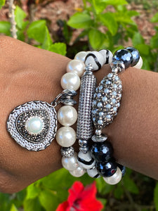 New! Pearls & Black - JazzyStones - One Vision Apparel