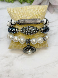 New! Pearls & Black - JazzyStones - One Vision Apparel