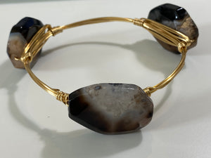 Flower Agate Bangle