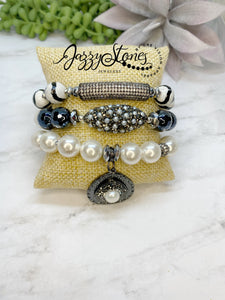 New! Pearls & Black - JazzyStones - One Vision Apparel